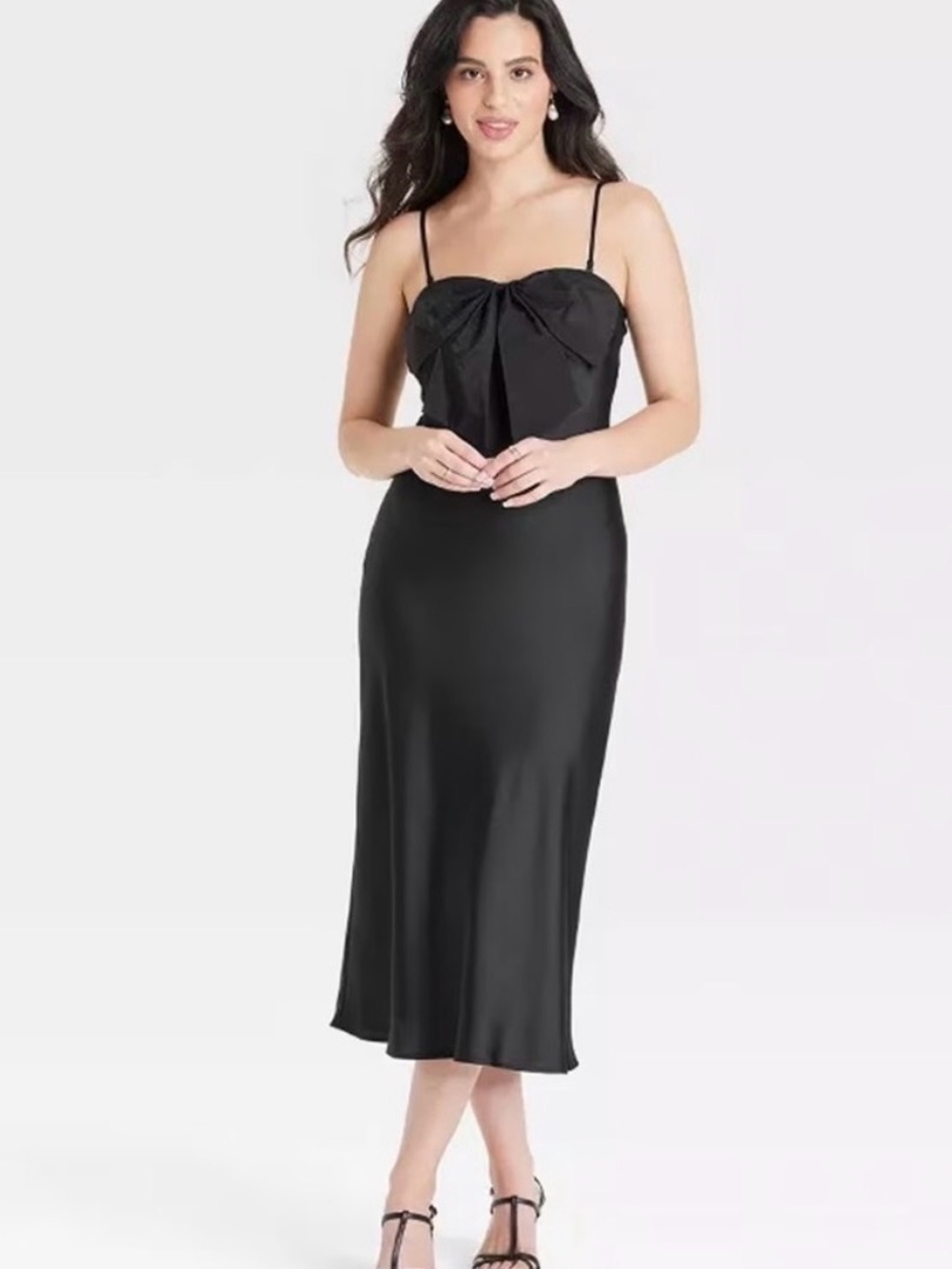 NWT A New Day midi bow dress in black
